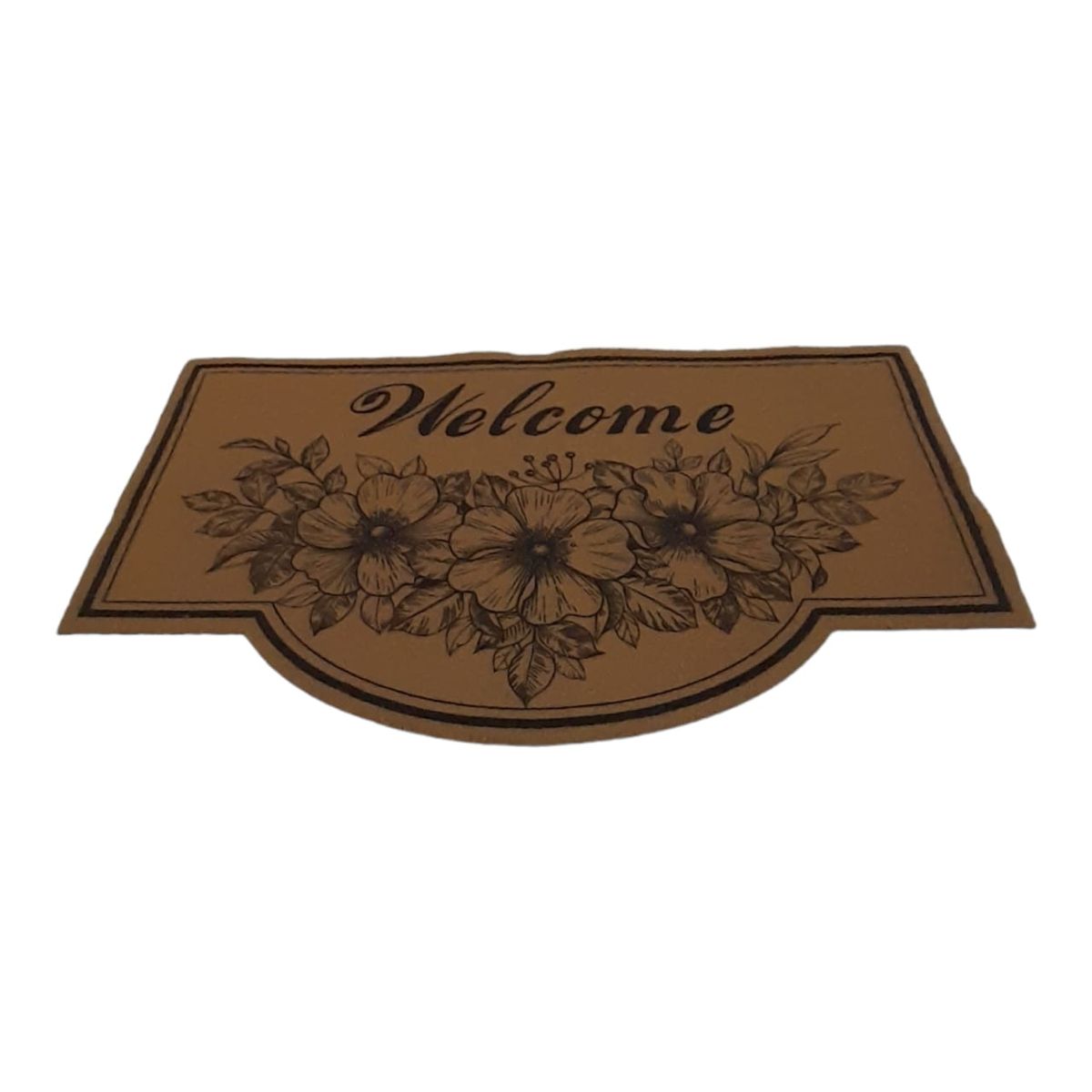 Welcome Outdoor Doormat- Brown - Flower