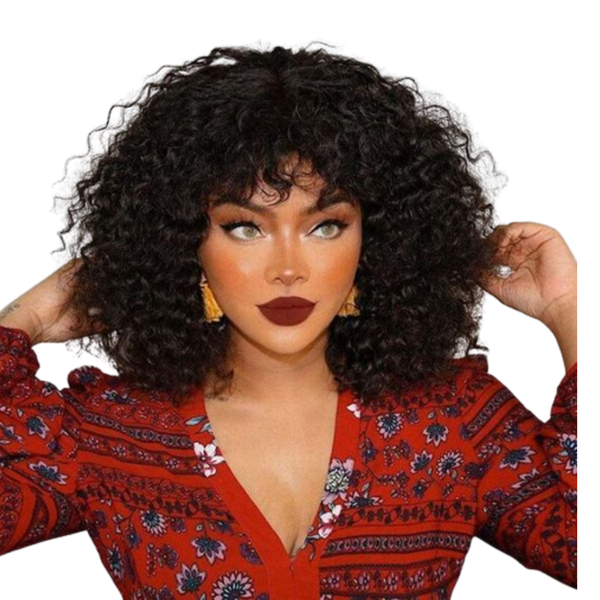 Curly Wig With Fringe/Bangs 12 inch Synthetic Hair