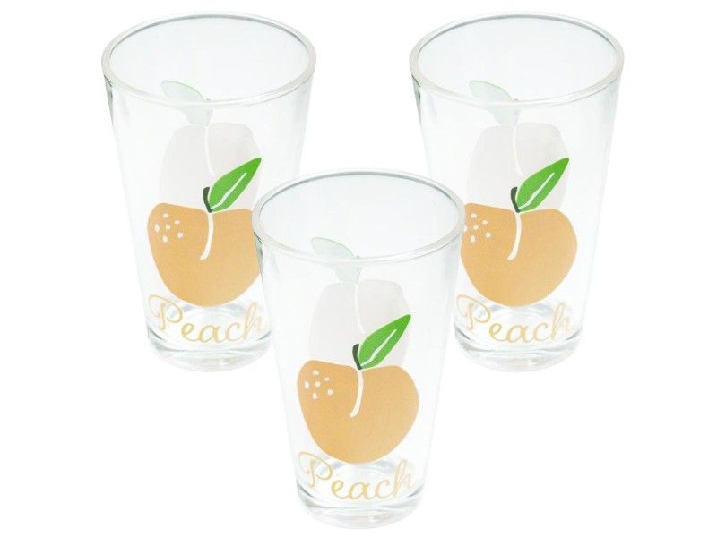 Excellent Houseware Glass Set - Peach Print - 3 Piece