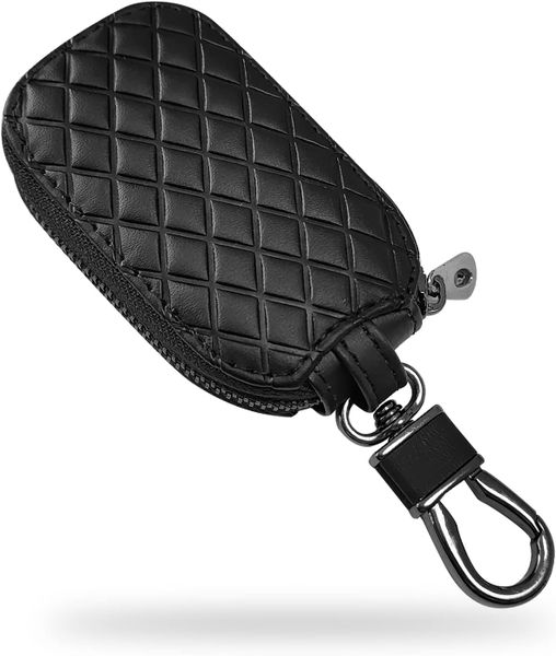 Universal PU Leather Car Key Case Fob Cover Protector, Zipper Key Holder