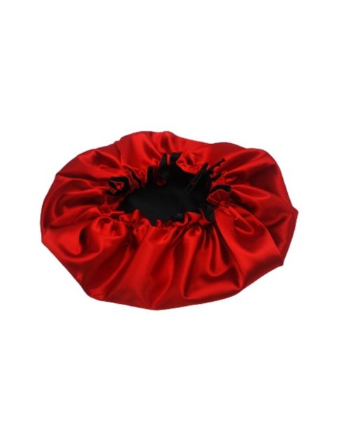 Buhle Red and Black Reversible Satin Hair Bonnet