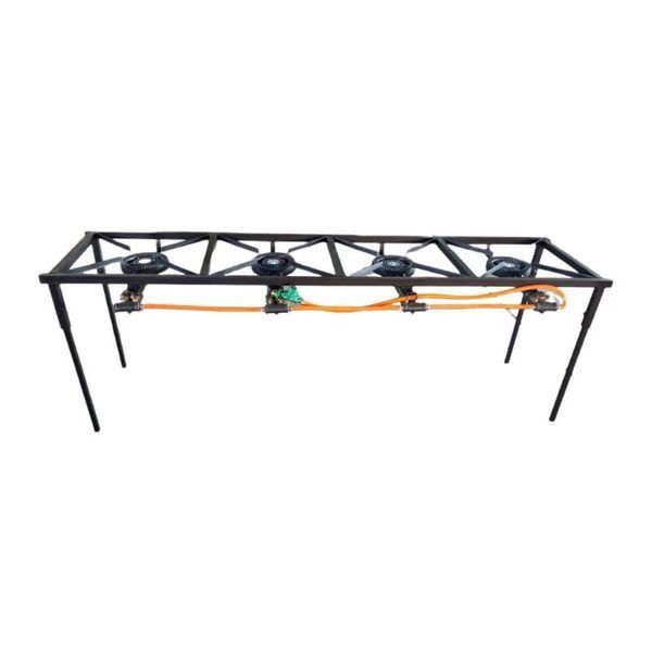 4 Burner Gas Stove with Stand Legs - Heavy-Duty Cooktop