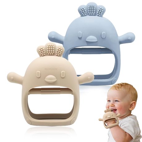 REDISSON 2-Pack Baby Teething Toy Silicone Mitten for Over 3 Months Image