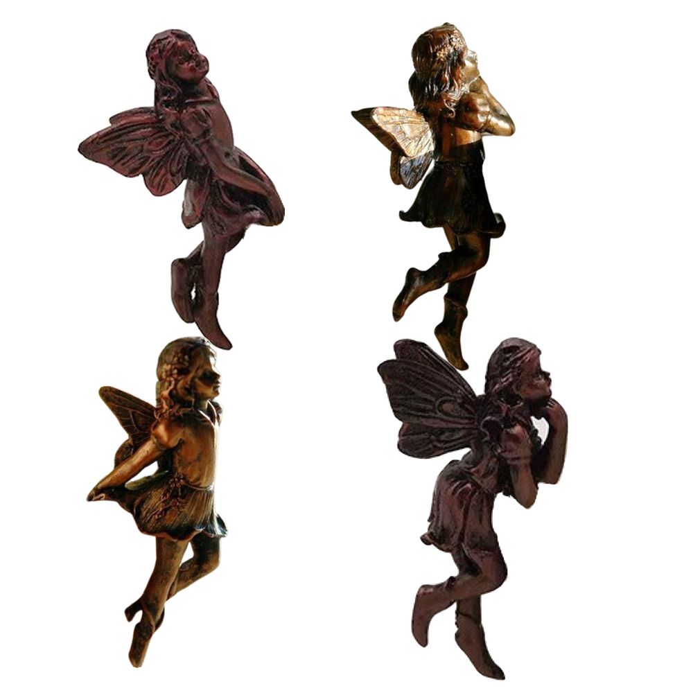 Garden Fairy Ornament Angel Outdoor Decoration For Flower Pot 4 Set ...