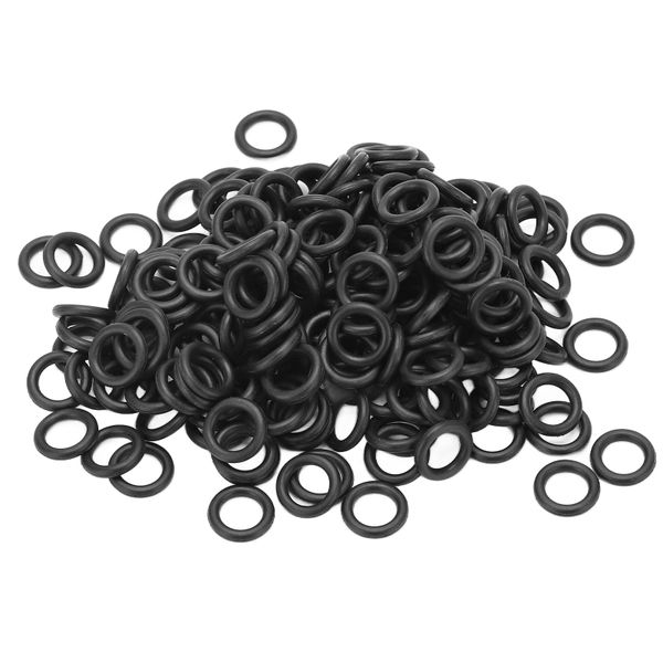 200 Piece Black Rubber O - Ring for Fishing (Abrasion Resistant)