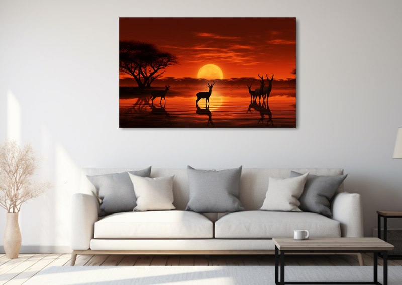Canvas Wall Art - Majestic Impala Herd - HD0384