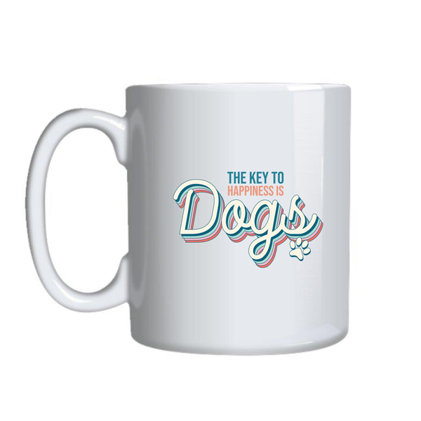 Key to Happiness Mugs for Dog Lovers Funny Graphic Birthday Present