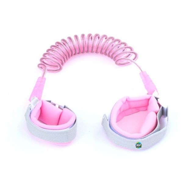 Toddler Anti-Lost Wrist Link Safety Leash with Soft Cuffs Pink
