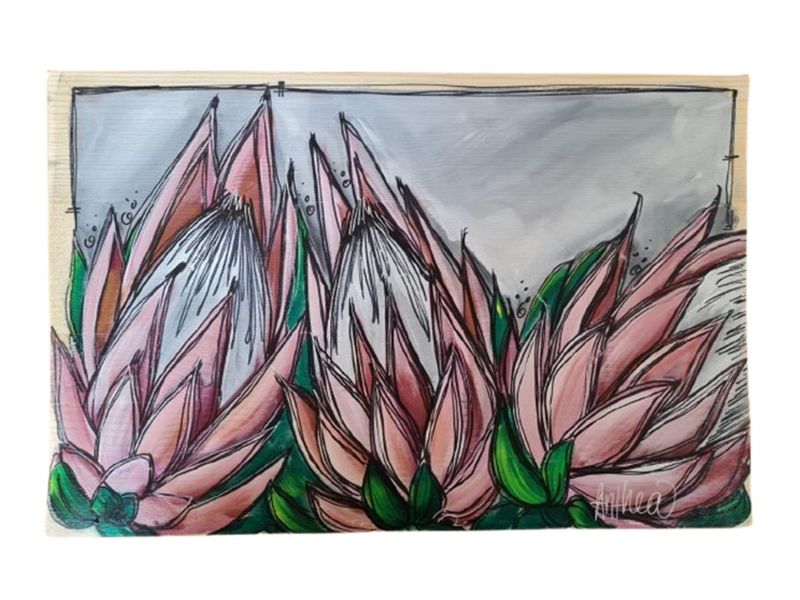 Handpainted Protea Trio image