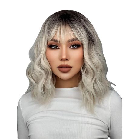 Ombre Short Curly Synthetic Wig With Fringe Shop Today. Get it