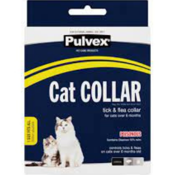 Pulvex - Adjustable Tick &amp; Flea Cat Collar - 1 Size Fits All - 35cm