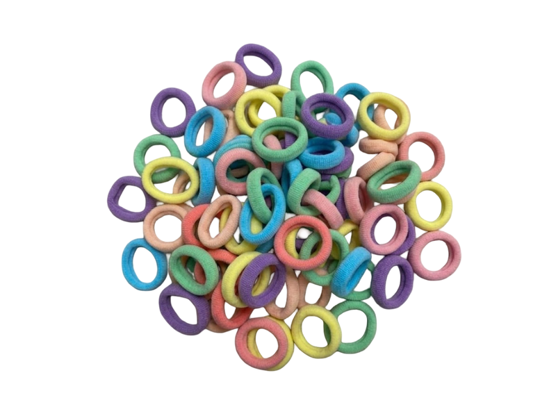 100 Piece Multi-Color Soft Elastic Premium Seamless Cotton Hair Ties