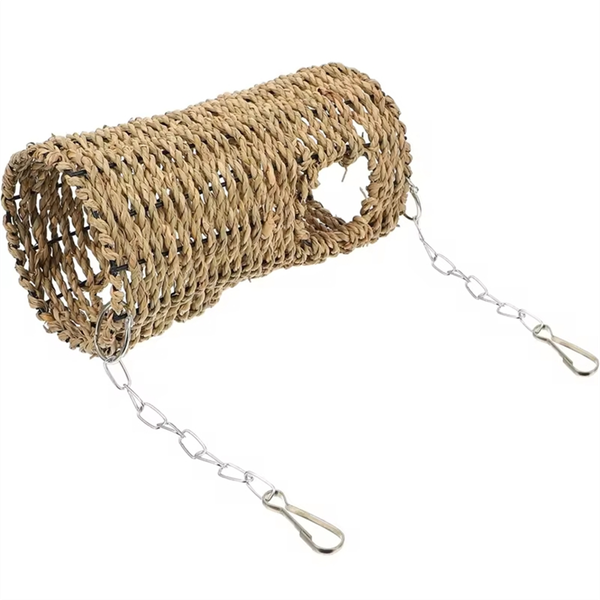 Grass Hammock Play Tunnel Hanging Bed House for Pet Rat Hamster