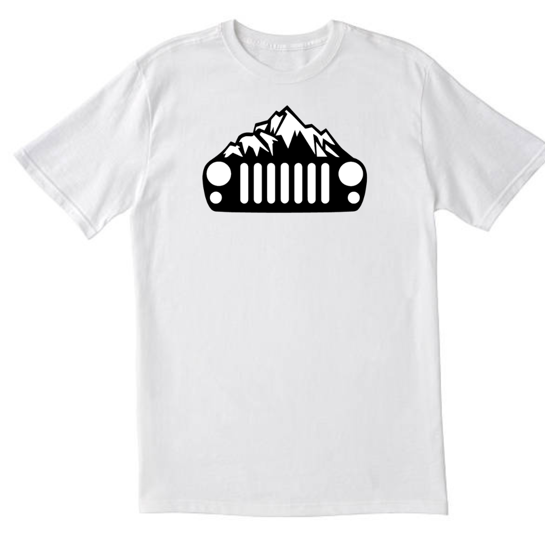 Jeep Mountain Grill N1 White Tshirt Shop Today. Get it Tomorrow