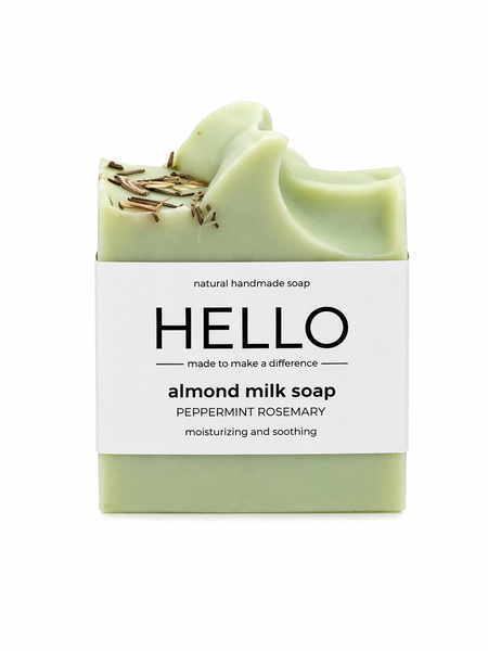 HELLO Almond Milk Soap - Peppermint Rosemary Moisturising Bar