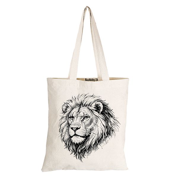 Lion Sketch - Eco-Cotton Natural Fibre Bag