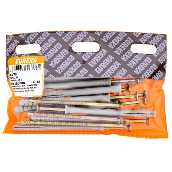 EUREKA Nail-In Anchor Nylon Countersunk 8 x 100mm Q:15 6V70