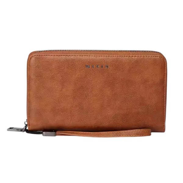 MIYIN - Vintage RFID Protection Wallet With Attached Wrist Strap - Brown