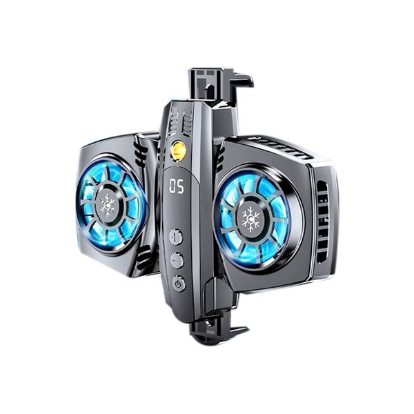 Dual Cooling Fan Radiator Phone Holder Heat Sink Fun Cooler(Black)