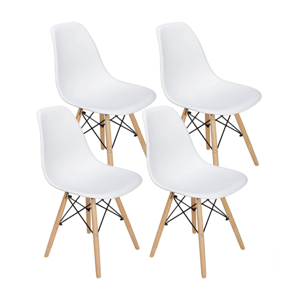 4 White Dining Wooden Leg Chairs Buy Online in South Africa