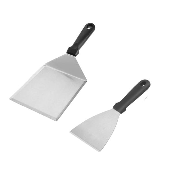 Set of 2 Griddle Spatulas with Polypropylene Handle for Pancakes, Burgers