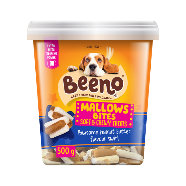 Beeno Mallow Bites 500g - Peanut Butter Flavour Dog Treats