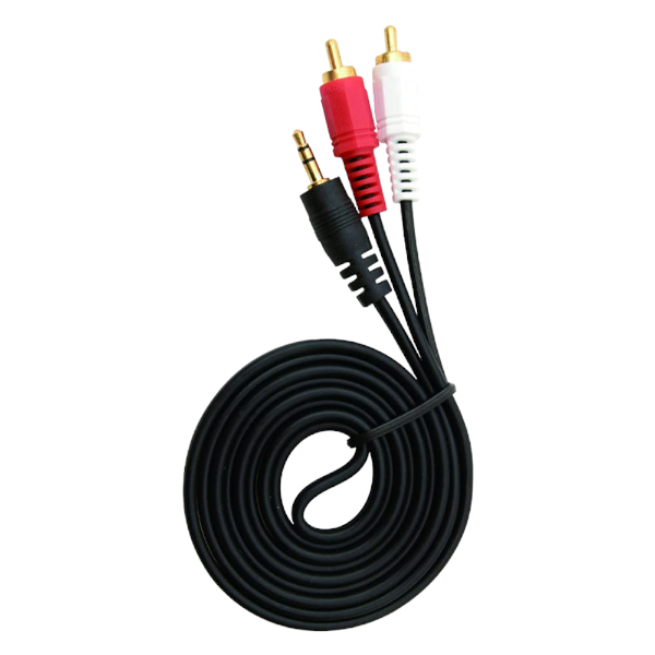 High Quality 5M Audio Jack 3.5MM Aux To 2 Male RCA Cable -Black