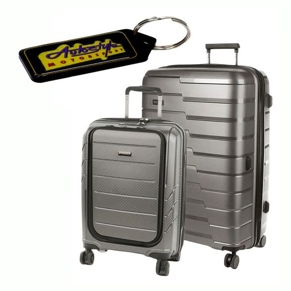 Cellini Microlite Business 2 Piece Travel Set - Charcoal &amp; Key Holder
