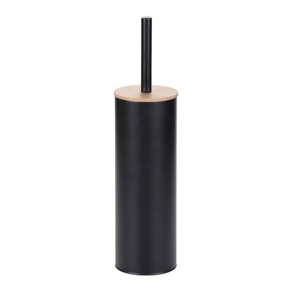 Modern Toilet Brush Floor-Standing Toilet Brush Set with Bamboo Cover