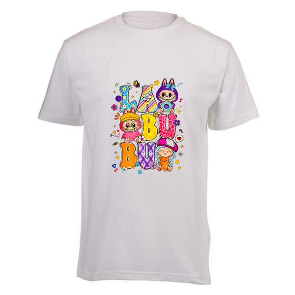 Kids White Short Sleeve T-shirt - Labubu