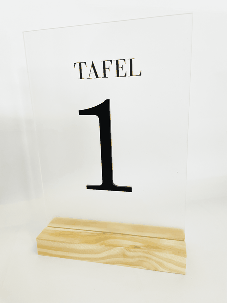 Afrikaans Frosted Perspex Table Numbers