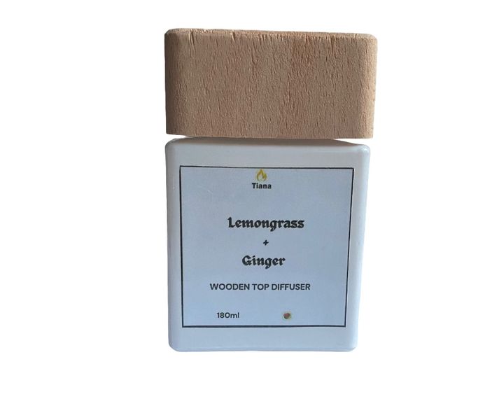 TTiana Wooden Top Diffuser - 180ml - Lemongrass + Ginger
