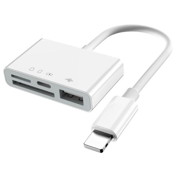 OTG Converter Lightning 4 In 1 Support TF SD USB Fast Charging/Card Reader