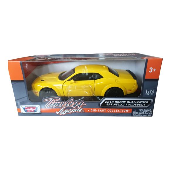Motormax 1:24 Scale 2018 Dodge Challenger SRT Hellcat - Yellow Jacket