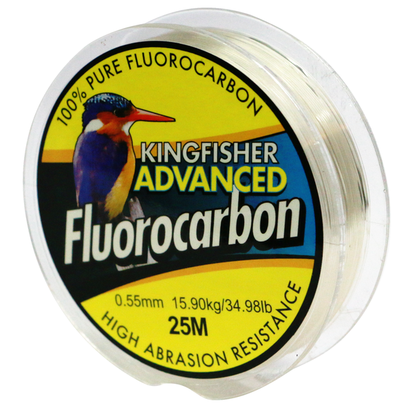 Kingfisher Advanced Fluorocarbon Leader Line 25m (34.98Lb/15.90Kg) (Clear)