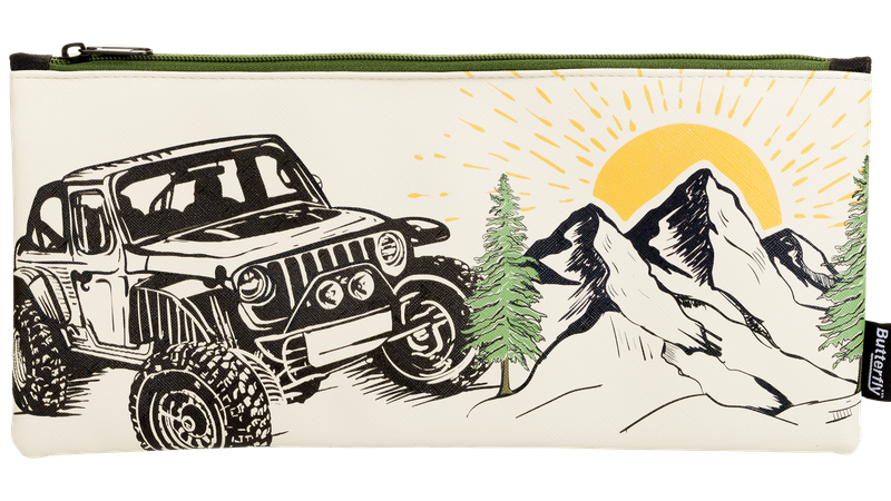 PENCIL CASE - 33cm FLAT NYLON BOYS (JEEP)