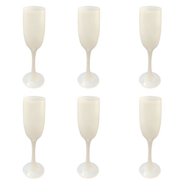 Champagne Glass 180ml 22x5cm Solid Colors 6 Piece