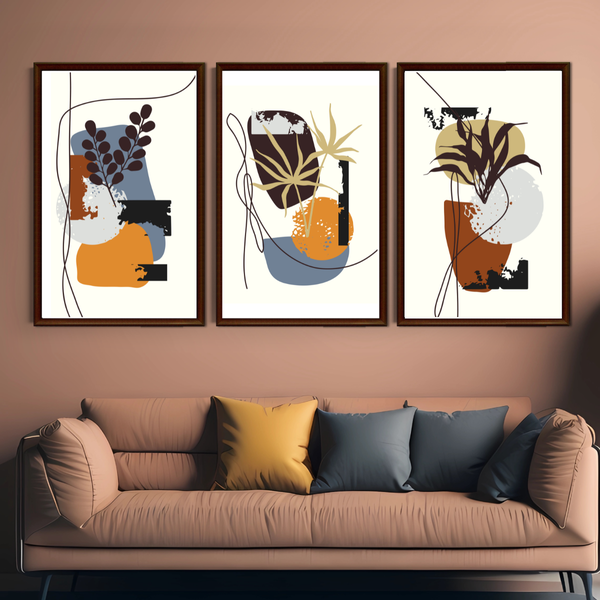 Set of 3 Unframed Palm Wall Art Decor Prints - A3 Size
