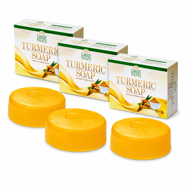 Turmeric Soap with Real Turmeric Extract for Healthy Skin - 3 Pack