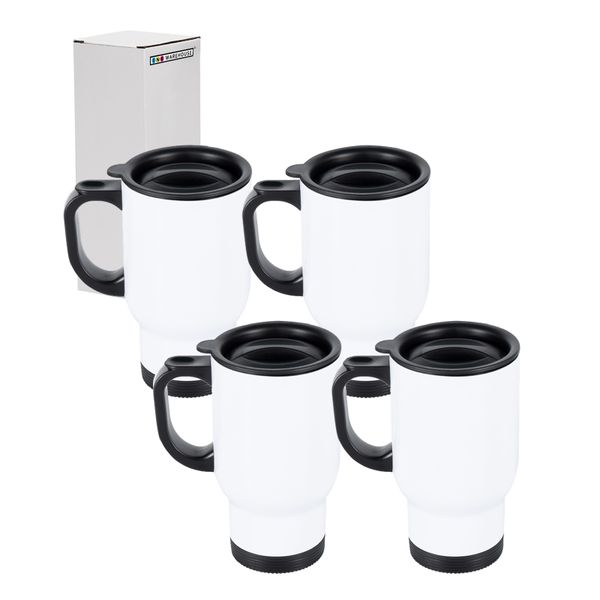 Sublimation Travel Mug Stainless Steel With Closeable Lid 450ml (Pack x 4)