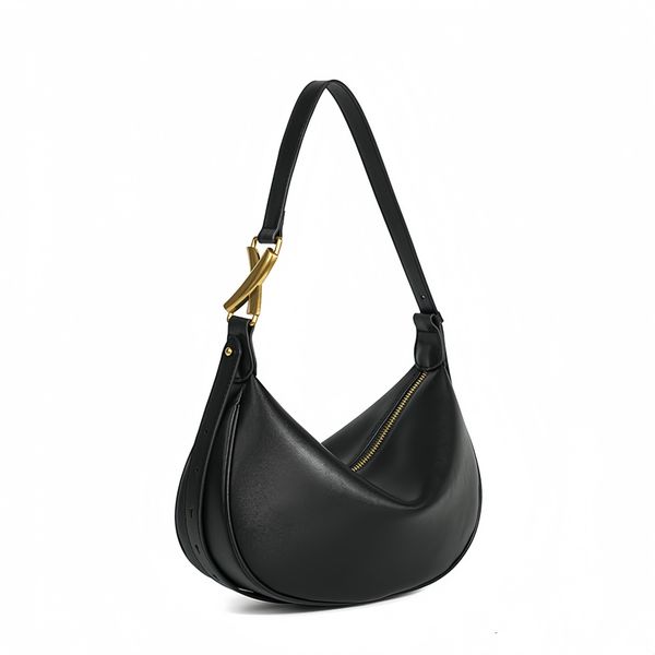 Women's Genuine Leather Crescent Shoulder Bag