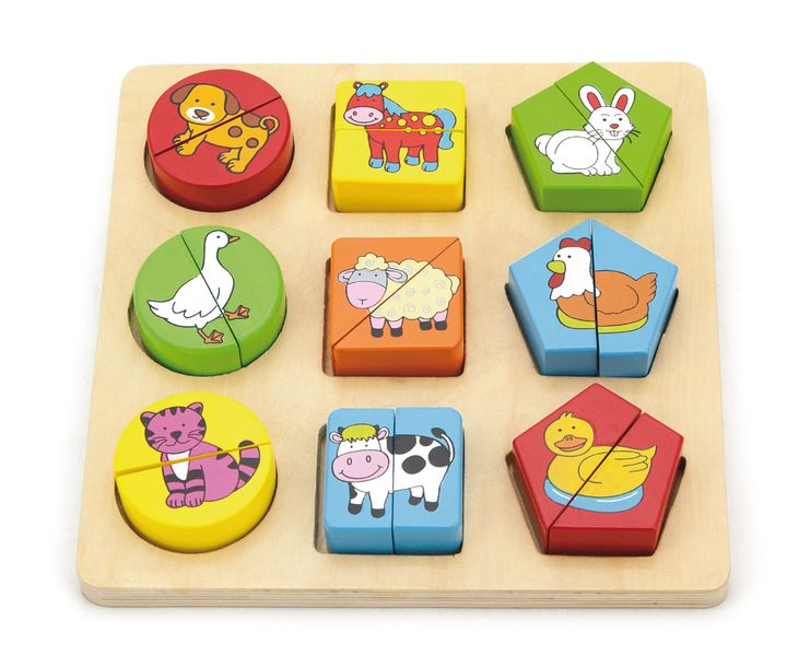 Viga Farm Animals Shape Block Puzzle