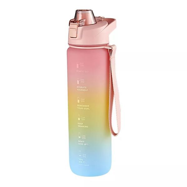 Inspiration Water Bottle 1L - Pink/Orange/Blue