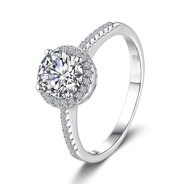 ZELTRYN Luxury Bezel-Set S925 Sterling Silver Moissanite Ring-Adjustable