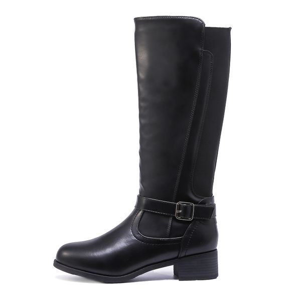 TTP Knee High Boot with Ankle Decor and Elasticated Back Shaft XB8227