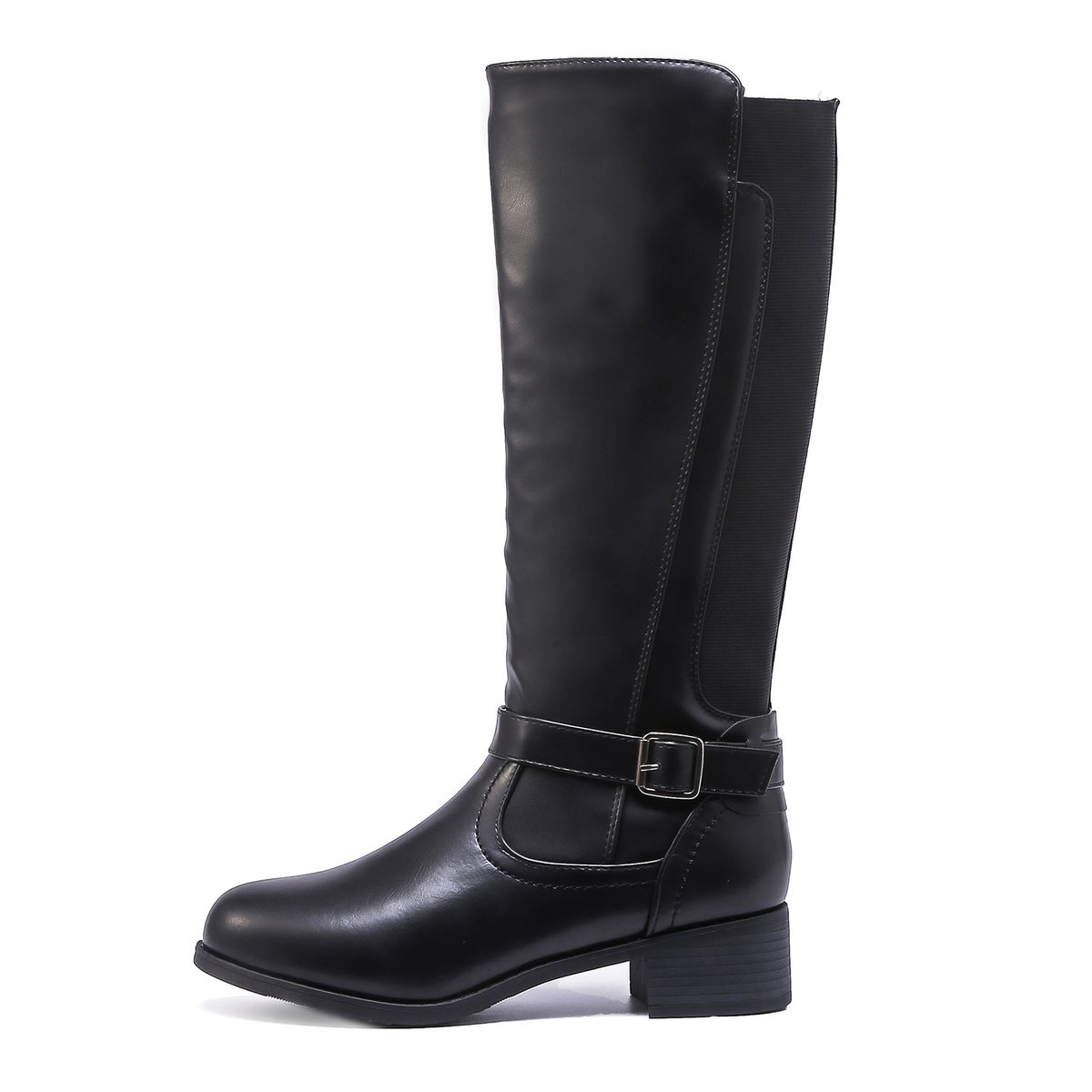 elasticated back knee high boots
