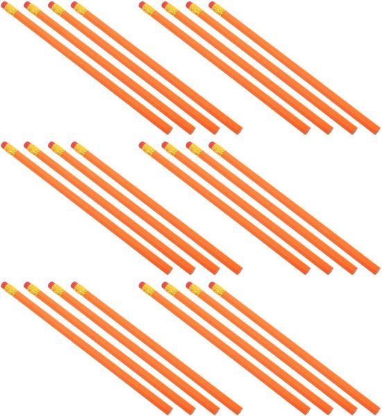 24pcs Hb Wooden Pencils with Eraser Tip, Yellow School Writing