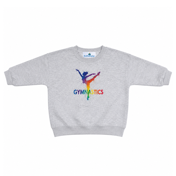 Rainbow Gymnastics Jersey Grey - Kids Sweatshirt for Girls