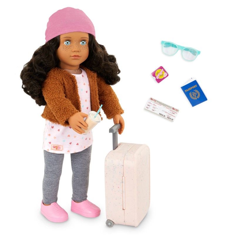 Our Generation - 46cm Doll - Blue Eyes & Brown Hair - Luggage & Travel Accessories - Pretend Play - Toys For Kids Ages 3 & Up - Lisandra