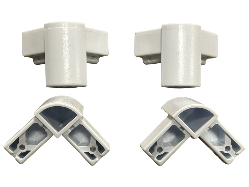 2 Sets White Shower Corner Entry Brackets